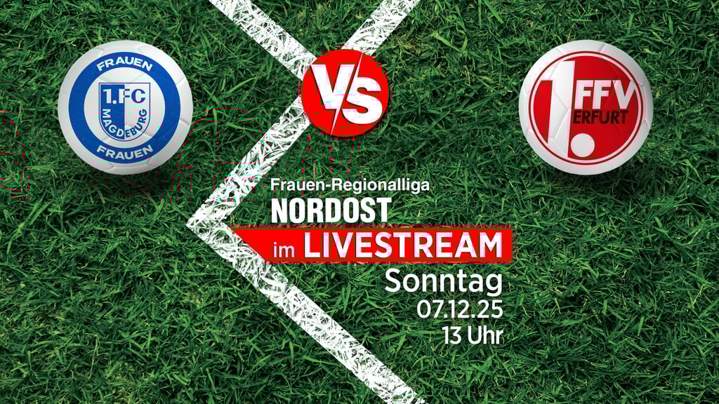 In der Frauen-Regionalliga Nordost trifft der 1. FC Magdeburg am 7. Dezember auf den 1. FFV Erfurt. Volksstimme und Mitteldeutsche Zeitung übertragen im Livestream.
