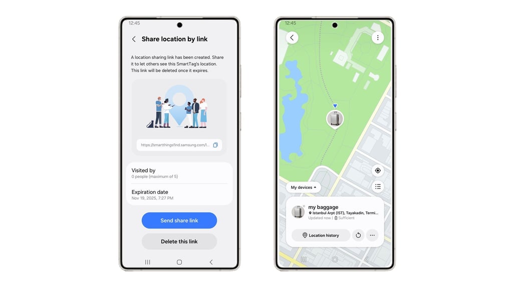 Auch ein Foto des Koffers können Passagiere von Turkish Airlines in der „SmartThings Find“-App hinterlegen.