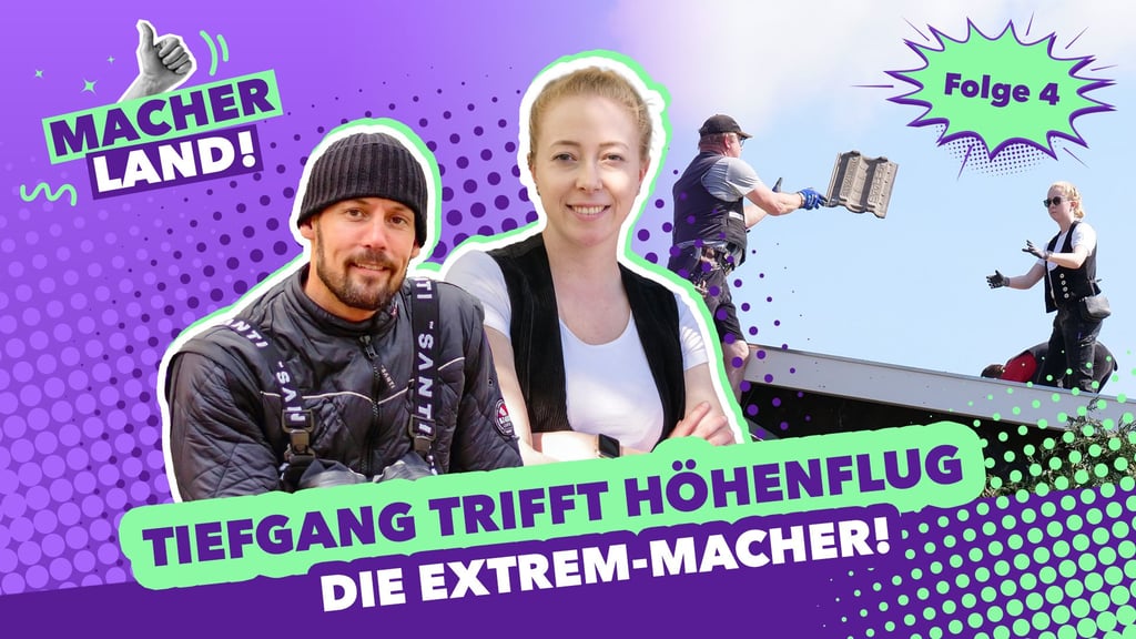 Macherland“ Folge 4: Zwei Macher aus Sachsen-Anhalt, die ihre Leidenschaft leben – Dinah, die Dachdeckerin, und David, der Tauchlehrer, zeigen, wie sie mit Mut und Hingabe ihre Träume verwirklichen.