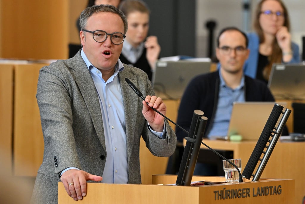 Thüringens Ministerpräsident Mario Voigt (CDU) stellte sich im Parlament in einer Regierungsbefragung den Fragen der Abgeordneten.
