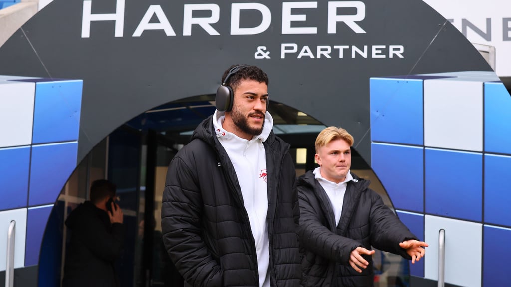 RB Leipzig aktuell verletzter Stürmer Romulo (l.) und sein Ersatz, Conrad Harder.