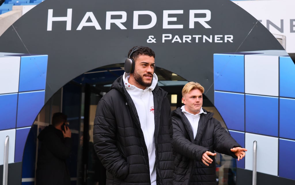 RB Leipzig aktuell verletzter Stürmer Romulo (l.) und sein Ersatz, Conrad Harder.