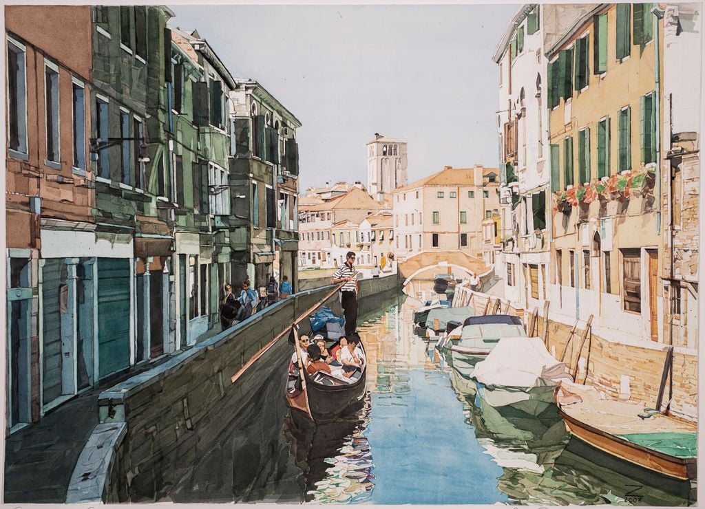 Venedig: Eines der Aquarelle des Halberstädter Künstlers Rolf Zimmermann, die im Schlosshotel Blankenburg gezeigt werden.