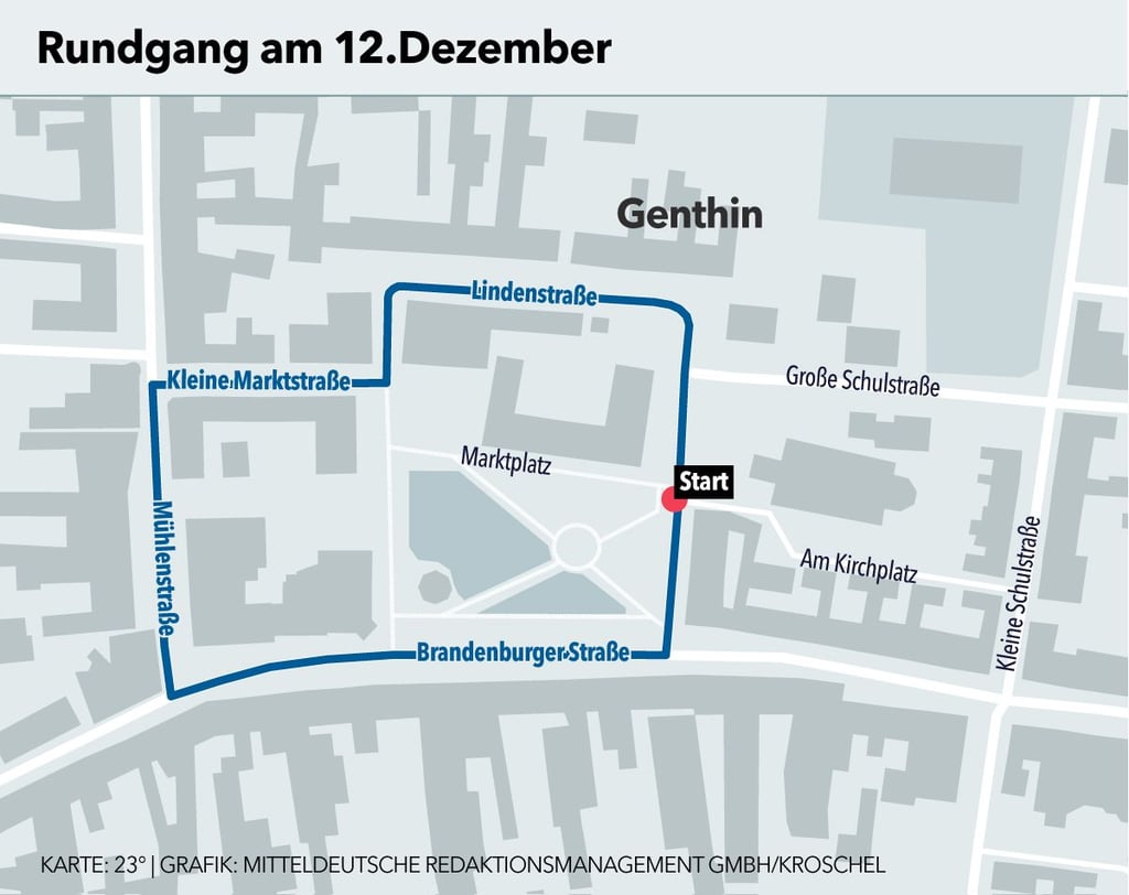 Das ist die Strecke des ersten Rundgangs.