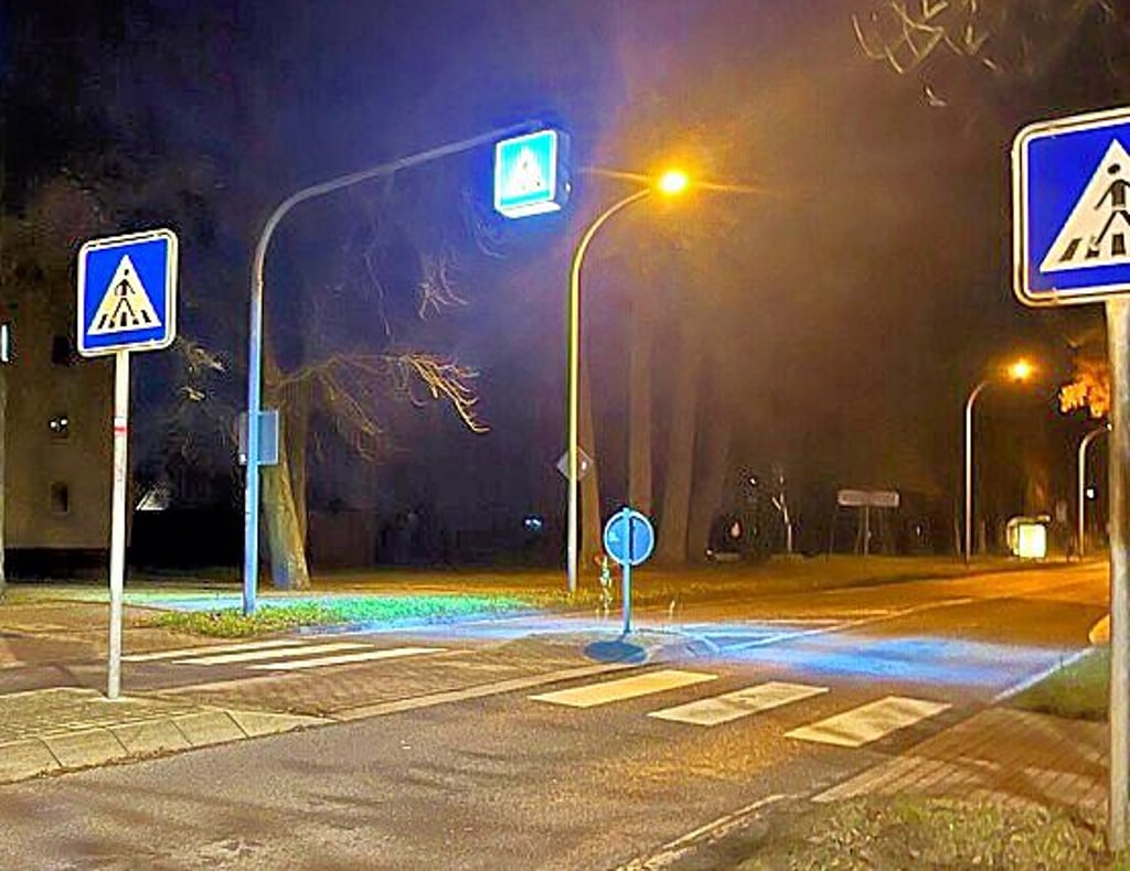 Ist der Fußgängerüberweg bei Dunkelheit sicher.