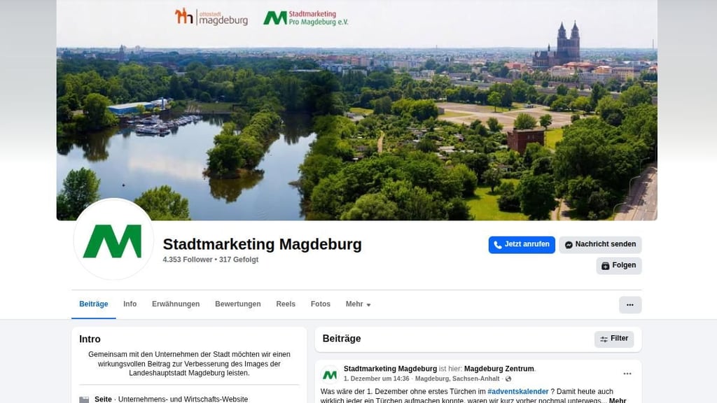 Die Facebookseite „Stadtmarketing Magdeburg“ ist von Betrügern binnen weniger Tage zehnmal geklont worden.