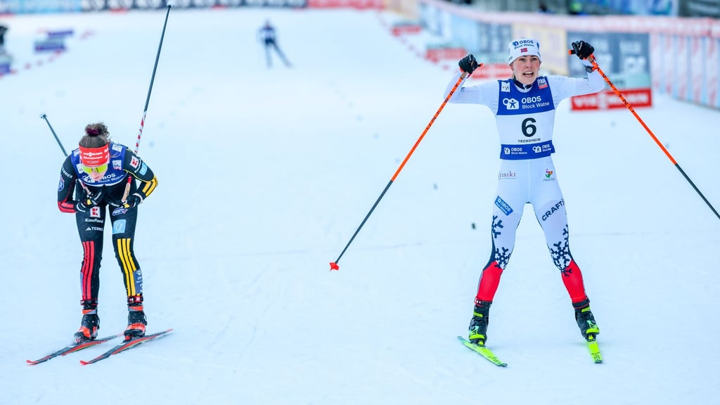 Ida Marie Hagen (r) siegte hauchdünn vor Nathalie Armbruster (l).