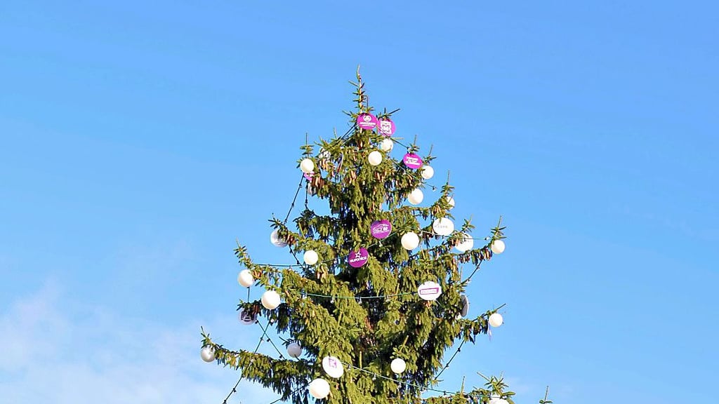 Rumpel-Fichte: Der Weihnachtsbaum auf dem Köthener Marktplatz sorgt in den sozialen Medien für jede Menge Spott.