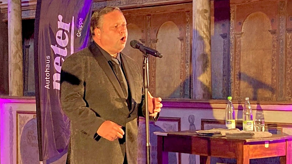 Paul Potts bei einem Auftritt zugunsten der Mukoviszidose-Selbsthilfe in Coswig.