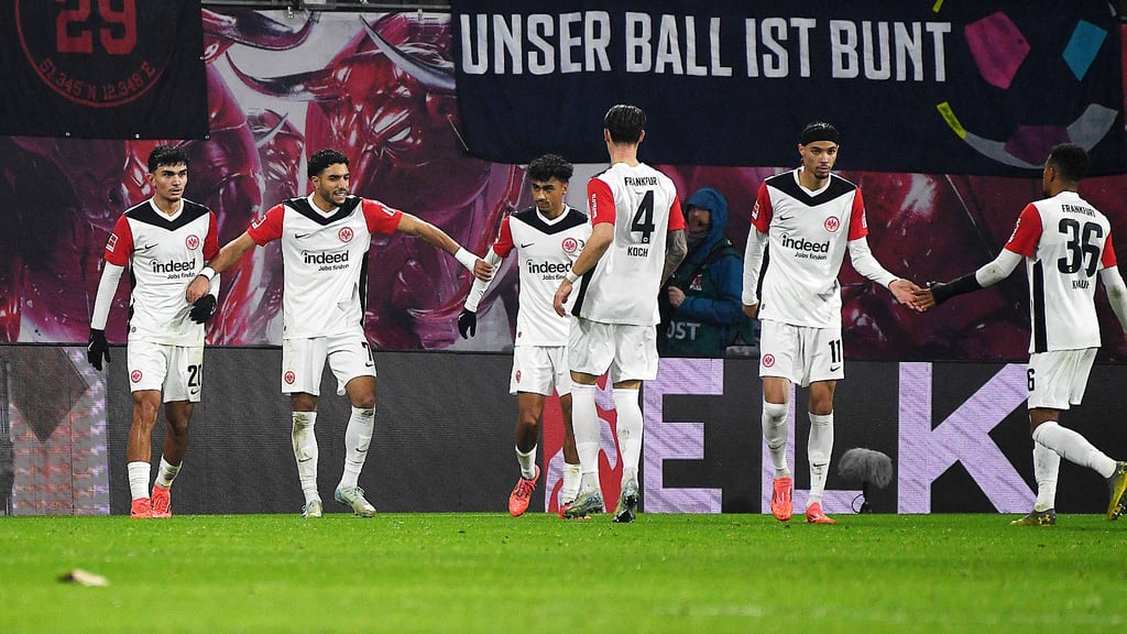 Eintracht Frankfurt beim letzten Auswärtsspiel in Leipzig.