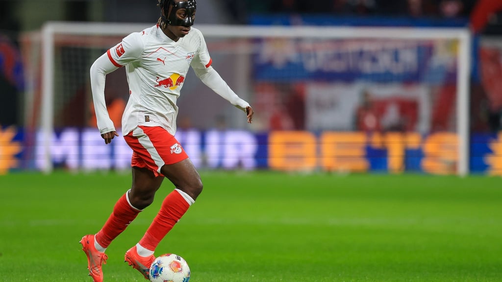 Yan Diomandé von RB Leipzig gelang beim 6:0 gegen Eintracht Frankfurt ein Dreierpack.