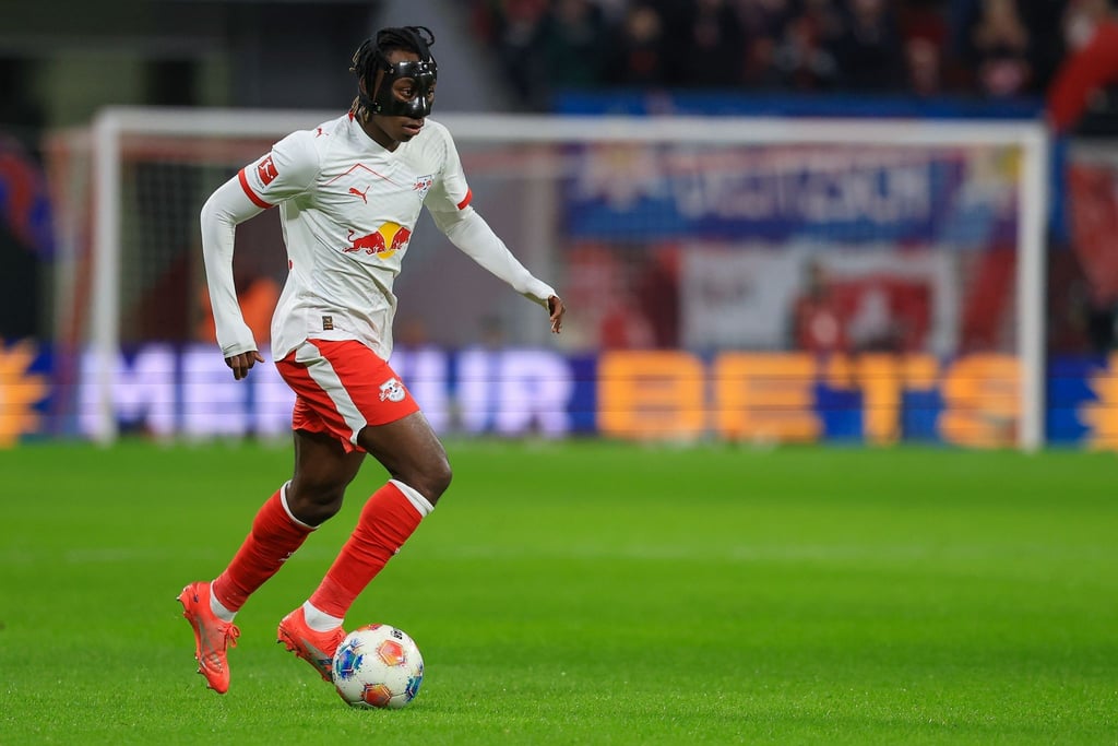 Yan Diomandé von RB Leipzig gelang beim 6:0 gegen Eintracht Frankfurt ein Dreierpack.