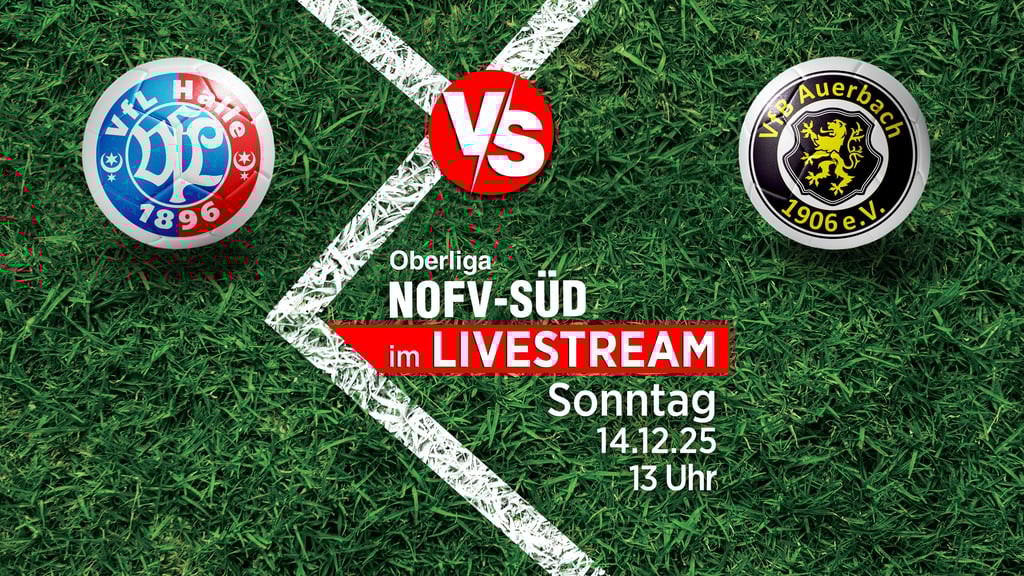 In der NOFV-Oberliga Süd trifft der VfL Halle 96 auf den VfB Auerbach. Volksstimme und Mitteldeutsche Zeitung übertragen im Livestream.
