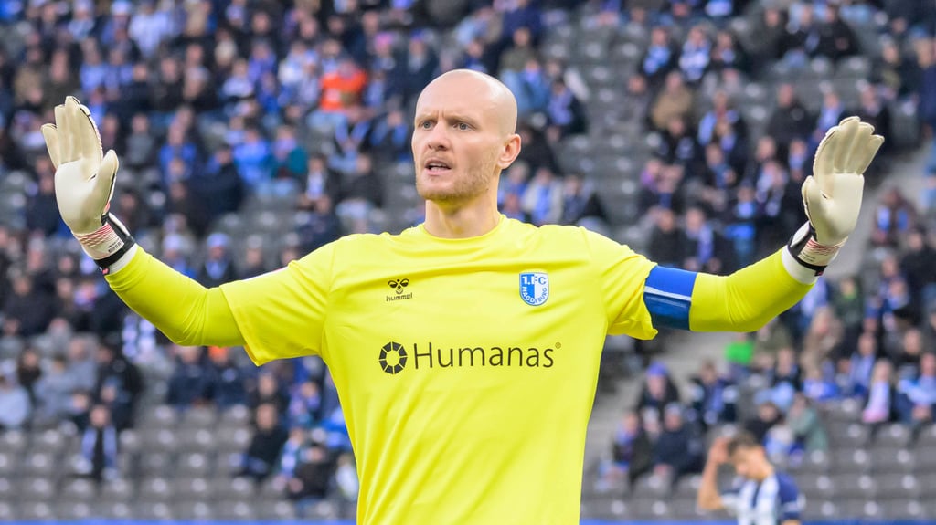 Dominik Reimann hielt mit seinen Traumparaden den 1. FC Magdeburg gegen Hertha BSC im Spiel.