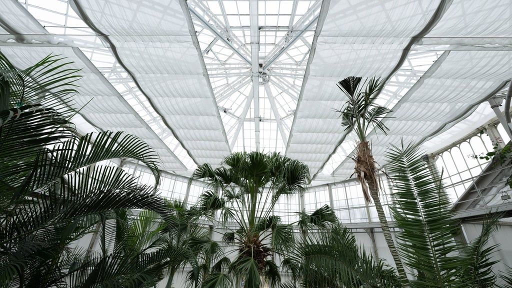 Der Energieschirm besteht aus feuerfestem Kunststoffgewebe.