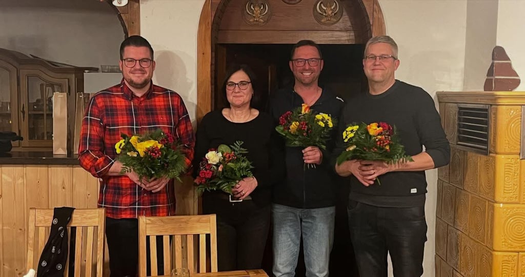 Der alte Vorstand mit Martin Müller, Dörte Fricke, Steffen Jahn und Thomas Krischker (v.l.).