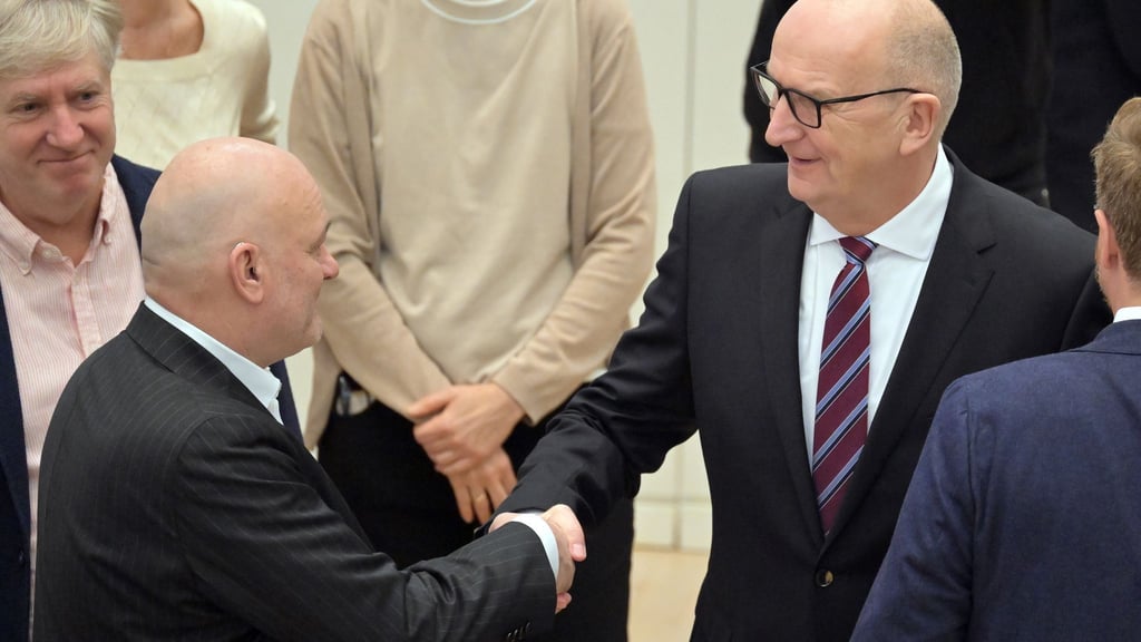 Die SPD/BSW-Koalition in Brandenburg von SPD-Ministerpräsident Dietmar Woidke und seinem BSW-Stellvertreter Robert Crumbach ist ein Jahr im Amt (Archivbild).