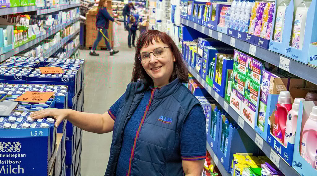 Filialleiterin Daniela Gabor freut sich auf die Arbeit im neuen Markt. Seit 27 Jahren ist die Balgstädterin bei Aldi tätig. 