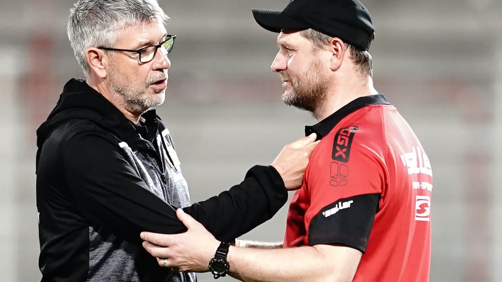 Urs Fischer (l.) und Steffen Baumgart (r.) sehen sich bald in der Bundesliga wieder.