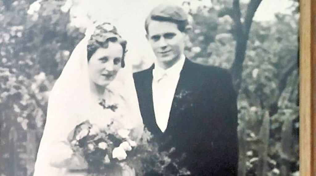 Hochzeitsfoto vom 15. Oktober 1955. 