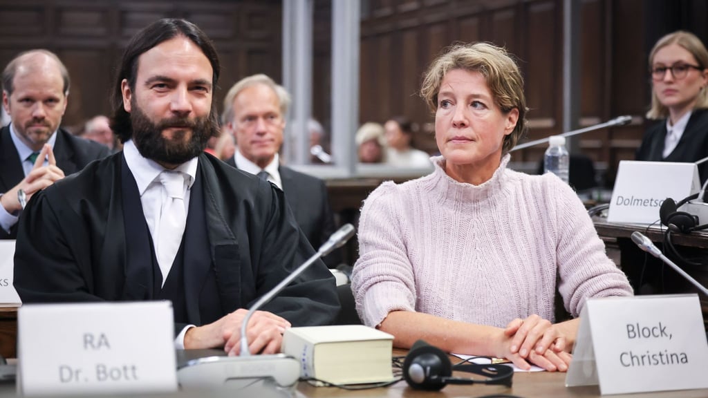 Christina Block ist angeklagt, die Entführung ihrer Kinder in Auftrag gegeben zu haben.