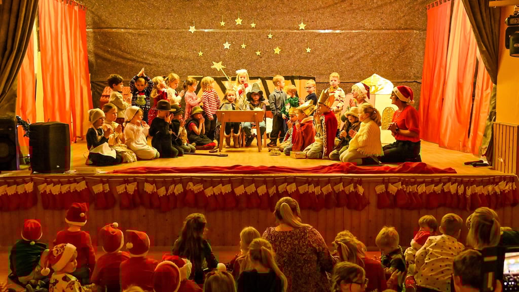 Die Kinder der Kita „Bussi Bär“ haben bei ihrer großen Weihnachtsfeier wieder das traditionelle Krippenspiel aufgeführt.