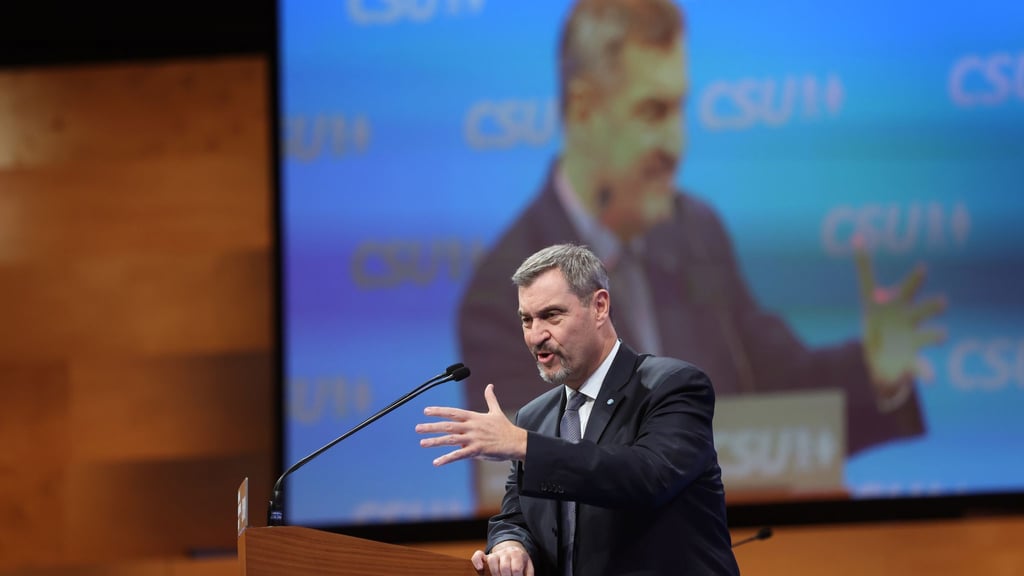 Markus Söder wählt auf dem CSU-Parteitag deutlich Worte.