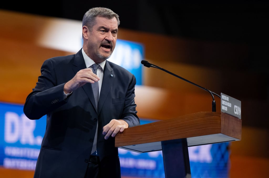 Markus Söder bekennt sich auf dem CSU-Parteitag zu Israel.