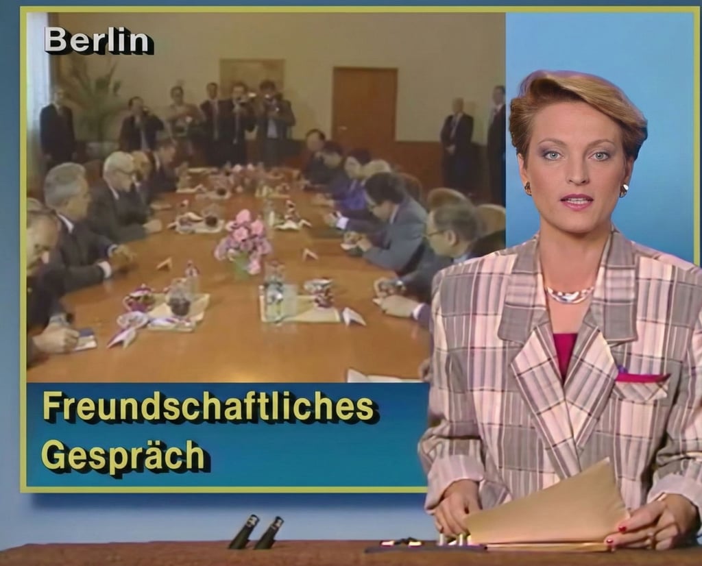 En typisches Bild: Die „Aktuelle Kamera“ informierte in betonierter Sprache über die aktuelle Weltsicht der Staatspartei SED.