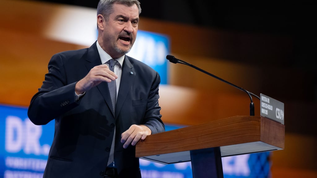 Markus Söder bekennt sich auf dem CSU-Parteitag zu Israel.