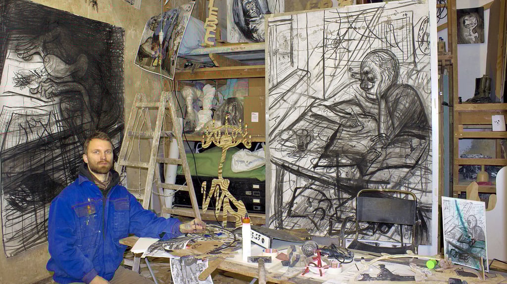 Simon Baumgart in seinem halleschen Atelier