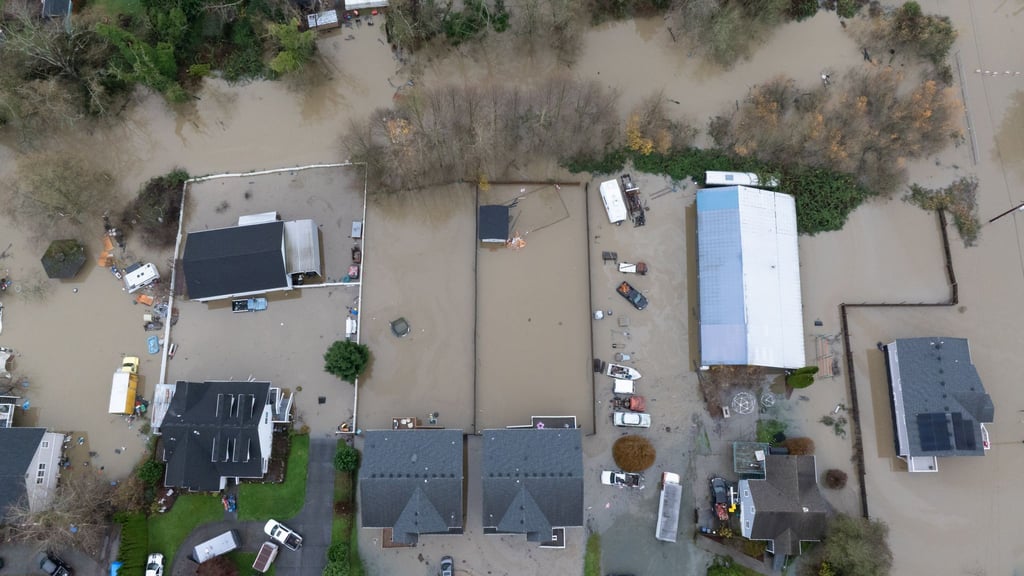 Tagelange Regenfälle hatten heftige Überschwemmungen im Bundesstaat Washington an der US-Westküste ausgelöst.