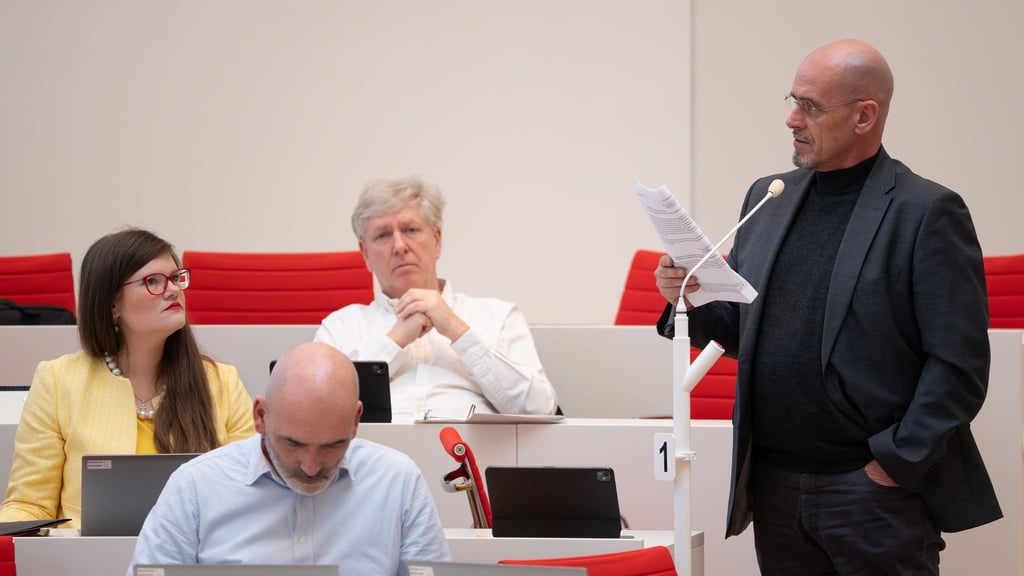 Brandenburgs BSW-Fraktionschef Niels-Olaf Lüders stellt sich hinter die Forderung der Parteispitze nach einer Aufgabe der Mandate für die zwei aus der Partei ausgetretenen Abgeordneten (Archivbild).