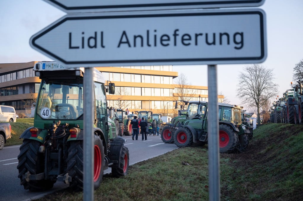 Die Bauern protestierten gegen die Preispolitik von Lidl.