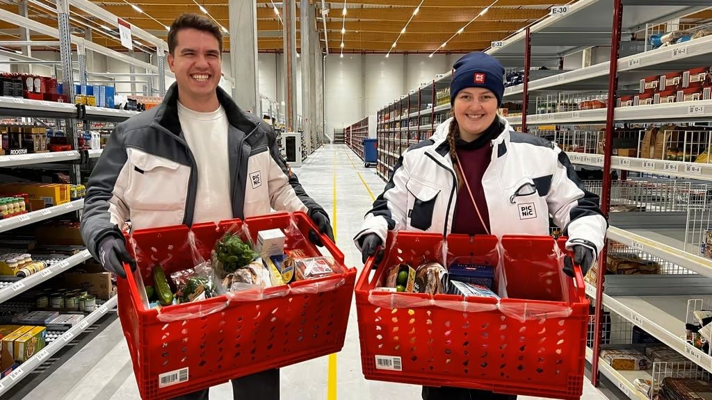 Lucas Ellinghaus und Daniela Dreißig haben den Start vom Online-Supermarkt Picnic in Kabelsketal begleitet.&nbsp;