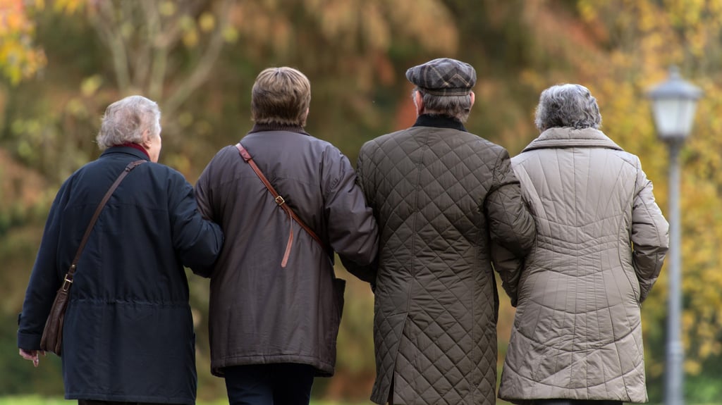 Rentner beim Spaziergang (Symbolbild). Der Härtefallfonds für DDR-Ruheständler verfällt größtenteils.