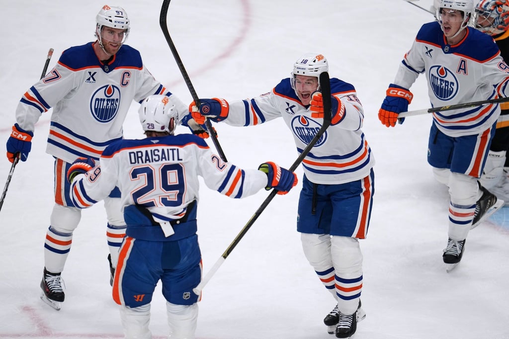Leon Draisaitl (Nummer 29) war an vier der sechs Oilers-Toren beteiligt.