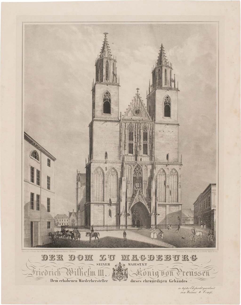 Das Widmungsblatt mit der Westfassade des Magdeburger Dom.