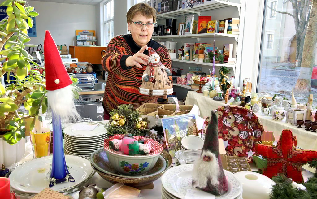 Sonja Wießner sammelt Trödelware, um sie in ihrem Fachgeschäft „Elektroland“ zu verkaufen. Der Erlös geht an das Plömnitzer Tierheim. 