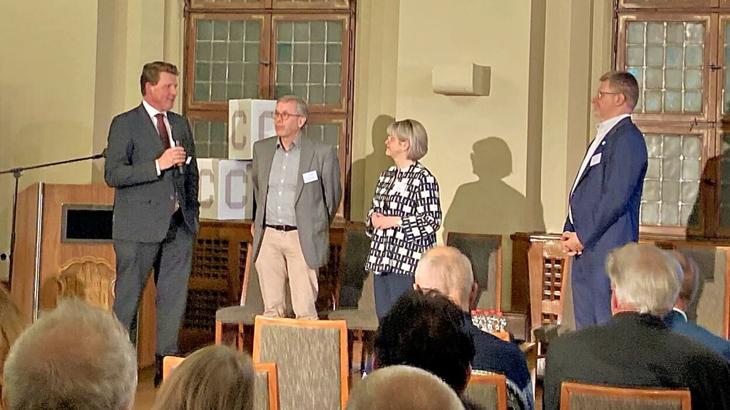Forum Rathenau im Alten Rathaus Wittenberg mit: Ralf Wehrspohn, Klaus  Pillen, Antje Bittner und Frank Gemmer (v.l.n.r.) 