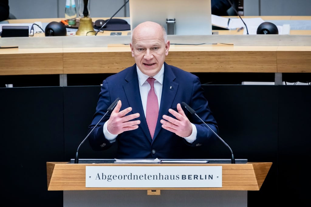 Berlins Regierender Bürgermeister Kai Wegner (CDU) gab sich in der Haushaltsdebatte im Landesparlament kämpferisch.