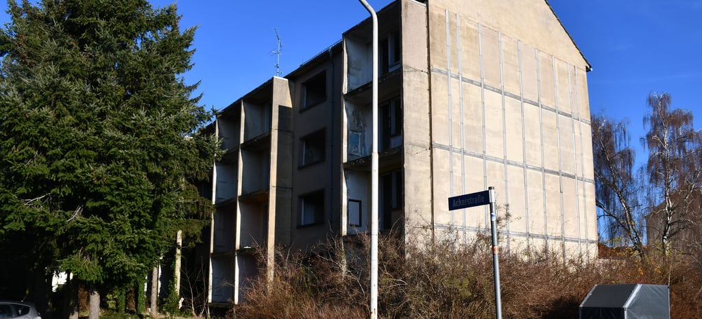 Dieser und drei weitere Wohnblöcke sind zu Schandflecken geworden.