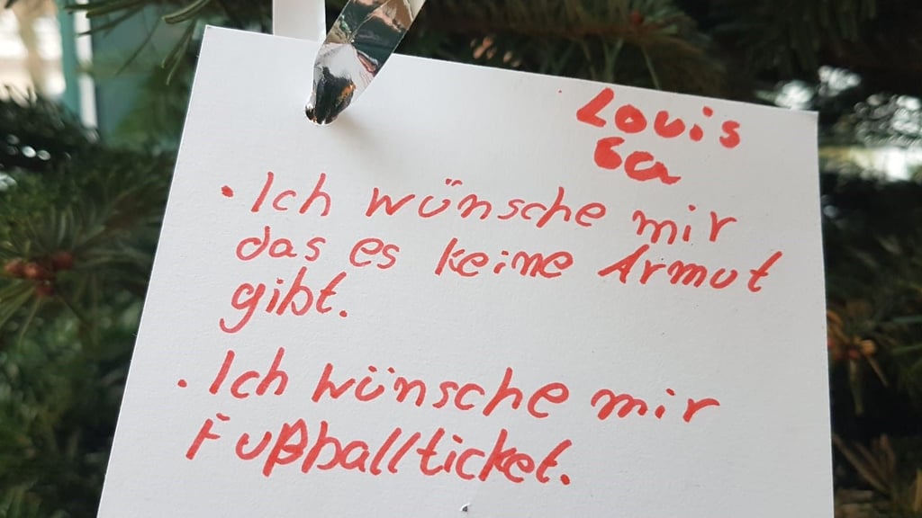 Wunschzettel zu Weihnachten 2025 von Schülern der Klasse 6a des Markgraf-Albrecht-Gymnasiums Osterburg (Altmark) im Landkreis Stendal.