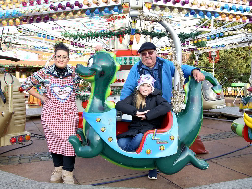Norbert Eckstein ist mit seiner Tochter Bianca und Enkelin Maxi auch auf dem Heele-Christ-Markt anzutreffen. 