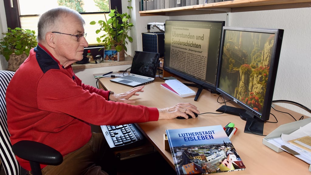 Der ehemalige MZ-Redakteur und Eisleber Heimatforscher Burkhard Zemlin hat jetzt an einem Bildband über die Lutherstadt Eisleben mitgearbeitet.