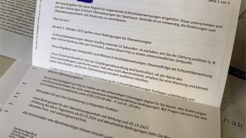 Kunden der Sparkasse MagdeBurg haben auf diesen Brief reagieren müssen. 