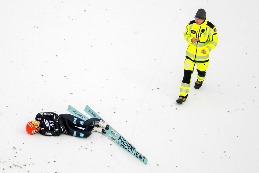 Selina Freitag sprang weit, stürzte dann aber.