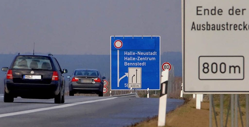 Noch ist auf der A143 an der B80 Schluss. An der Fertigstellung der Autobahn wird wohl noch Jahre gearbeitet.