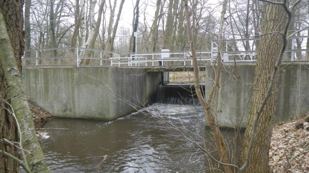 Das Parchener Wehr am Tucheim-Parchener Bach. 