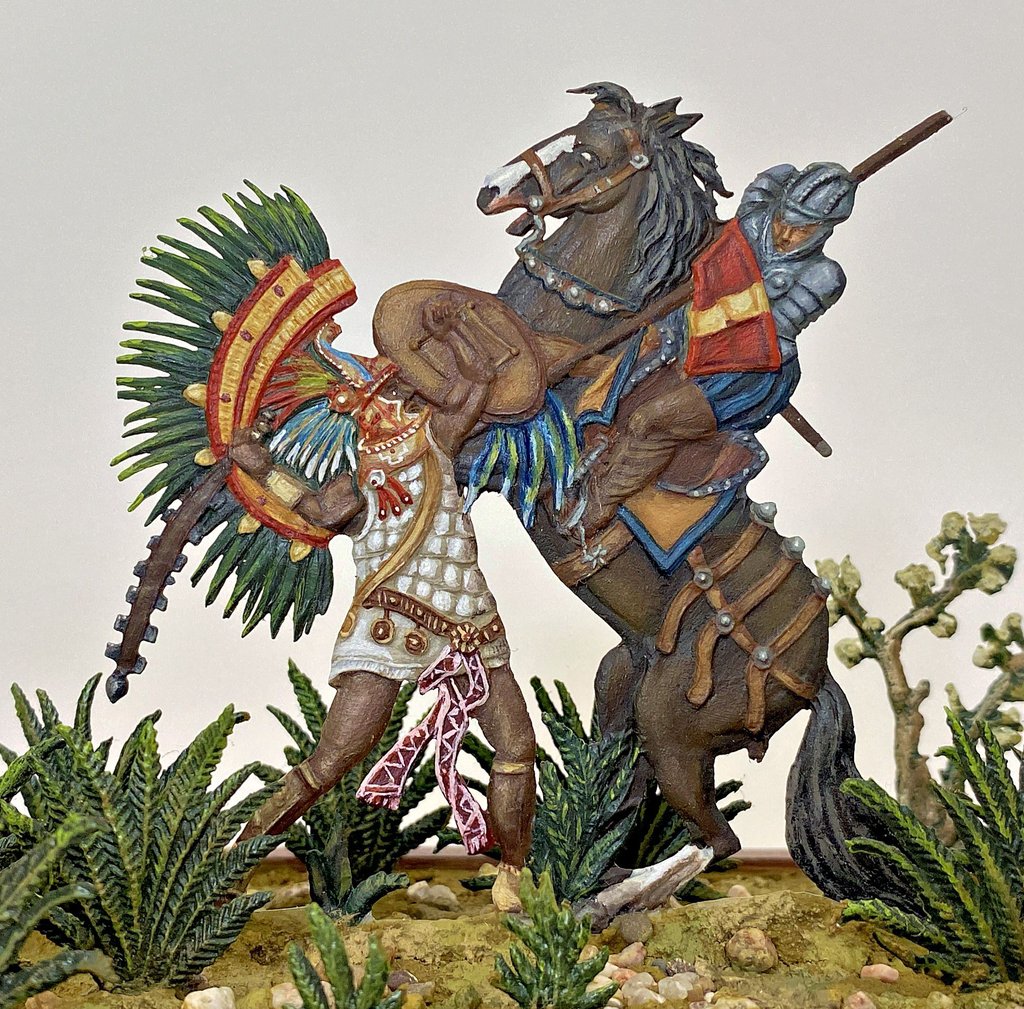 Ein Azteke kämpft gegen den Eroberer, entstanden nach einem Buch von Anton Hoffmann. 